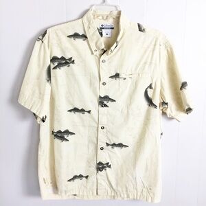 COLUMBIA - MEN'S Light Yellow Size Large Fish River Lodge Button Down